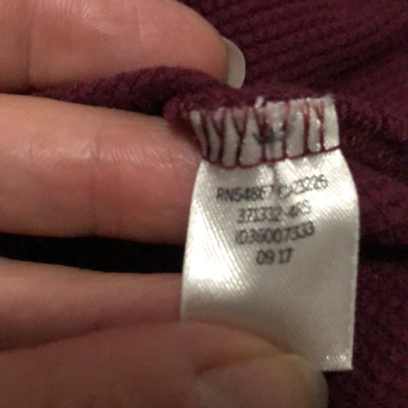 VS PINK-OverSized Crop Waffle LongSleeve-Classic Logo-Sz L-Maroon/White-EUC - Picture 11 of 15